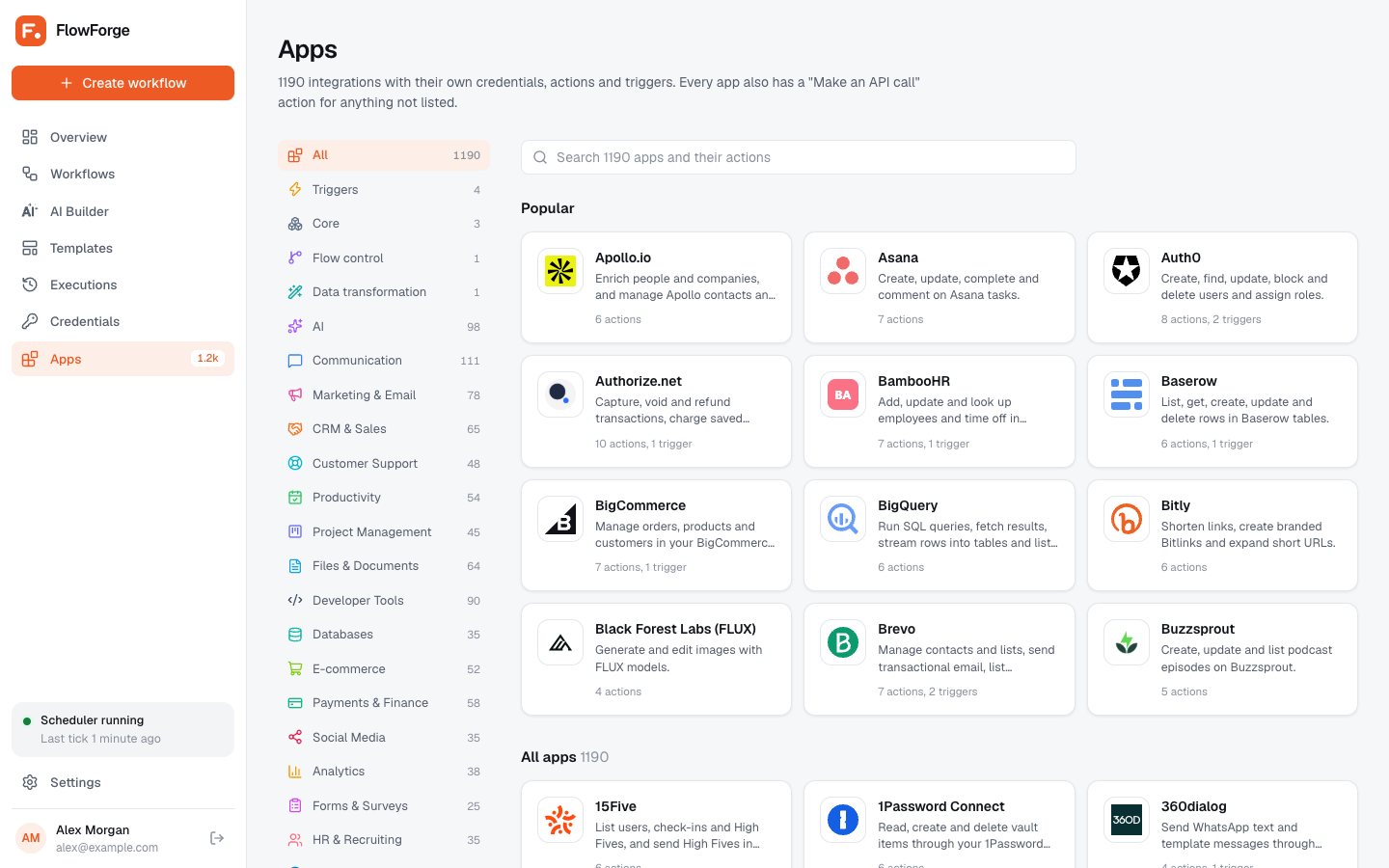 Apps catalog