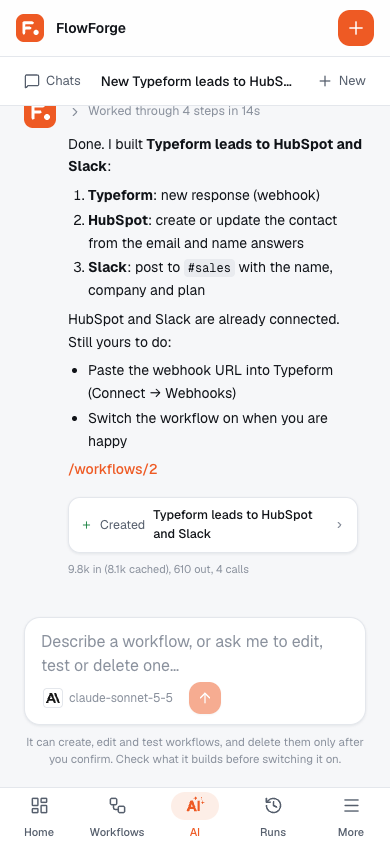 AI Builder on a phone
