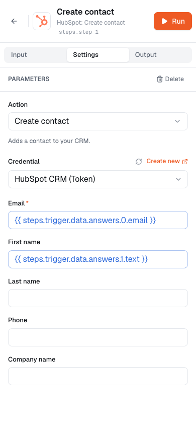 Step editor on a phone